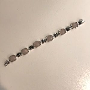 Vintage pink quartz and hematite bracelet